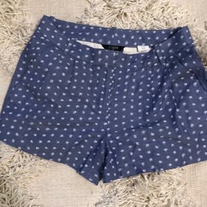 J. Crew chambray shorts with white square pattern